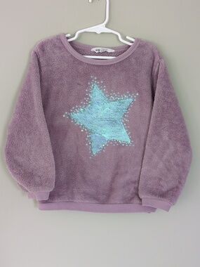 H&M Girls Fleece Cozy Flippy Sequins Sweater Size 5t